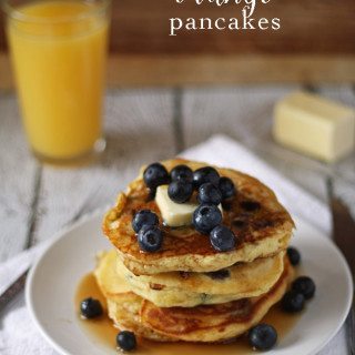 Blueberry Orange Pancakes | www.honeyandbirch.com | #BlueberryPancakeDay #breakfast