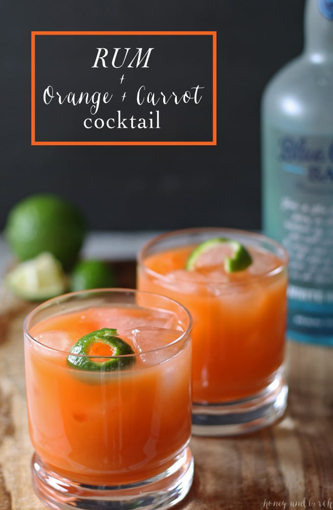 Rum Carrot Orange Cocktail | www.honeyandbirch.com #drink #cocktail #blogtender