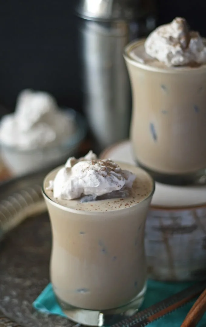 Coffee Tequila Cream Cocktail with Cinnamon Whipped Cream | www.honeyandbirch.com #drinks