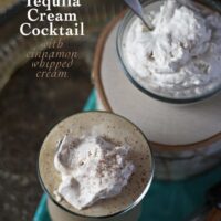 Coffee Tequila Cream Cocktail with Cinnamon Whipped Cream | www.honeyandbirch.com #drinks