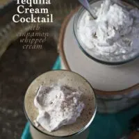 Coffee Tequila Cream Cocktail with Cinnamon Whipped Cream | www.honeyandbirch.com #drinks
