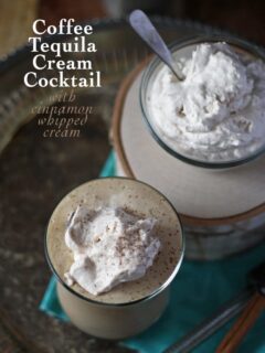 Coffee Tequila Cream Cocktail with Cinnamon Whipped Cream | www.honeyandbirch.com #drinks