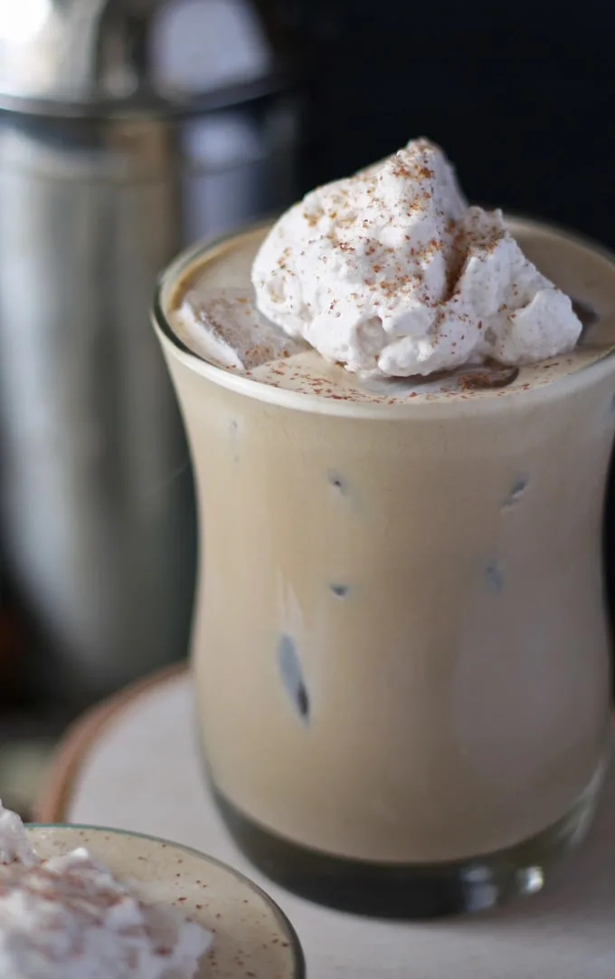 Coffee Tequila Cream Cocktail with Cinnamon Whipped Cream | www.honeyandbirch.com #drinks