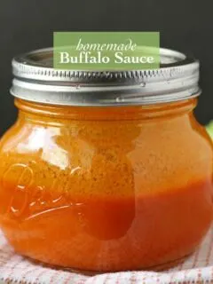 Homemade Buffalo Sauce | Don't buy store bought sauce, make your own! Perfect for chicken wings. www.honeyandbirch.com #condiment #sauce