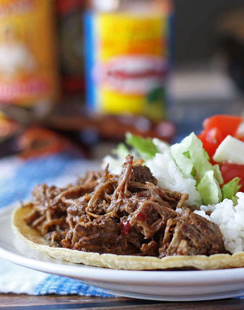 photo of slow cooker barbacoa beef