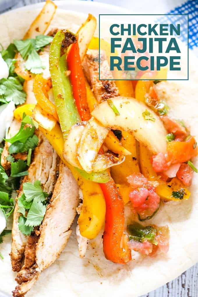 chicken fajita recipe pinterest image