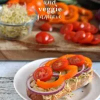 Hummus and Veggie Sammie | www.honeyandbirch.com | #lunch