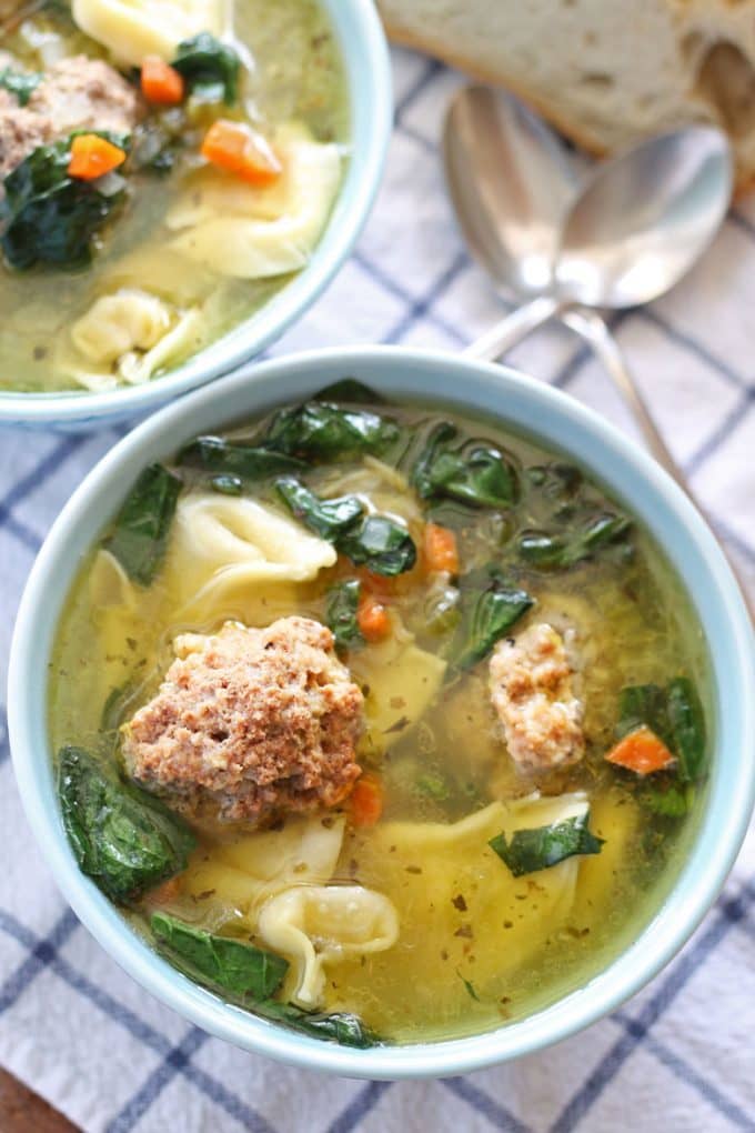 Meatball Tortellini Soup - Perfect for Lunch -- Honey and Birch