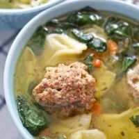 photo of meatball tortellini soup