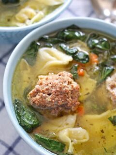 photo of meatball tortellini soup