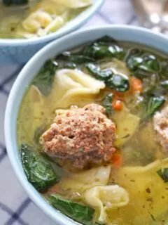 photo of meatball tortellini soup