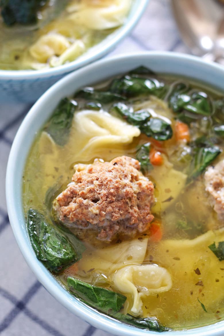 photo of meatball tortellini soup