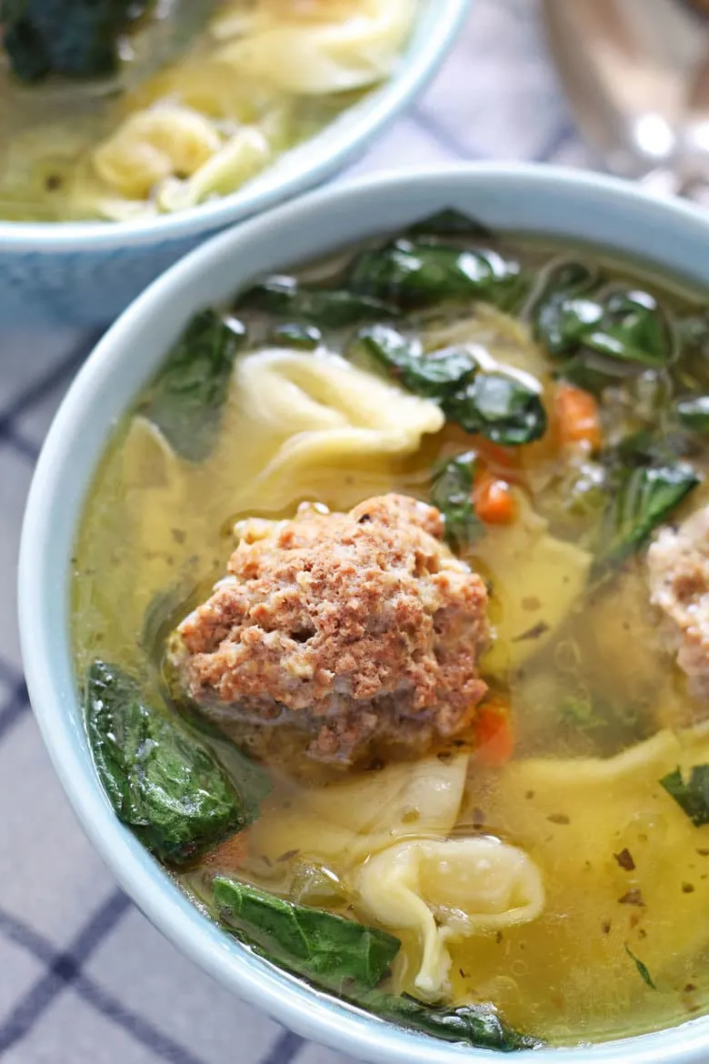 photo of meatball tortellini soup