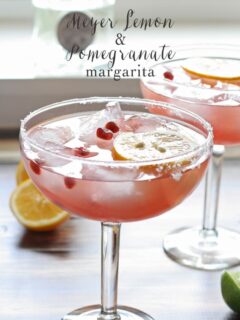 Meyer Lemon and Pomegranate Margarita #MargaritaDay | www.honeyandbirch.com @Casa_Noble