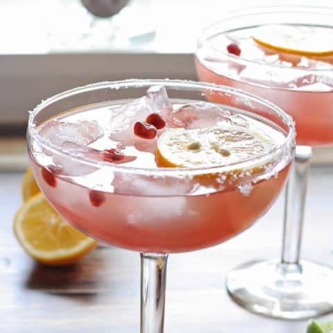 Meyer Lemon and Pomegranate Margarita #MargaritaDay | www.honeyandbirch.com @Casa_Noble