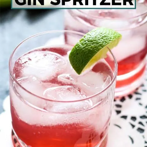 raspberry gin spritzer pinterest image