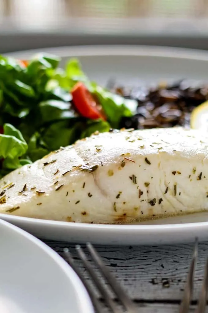 photo of baked alaskan halibut