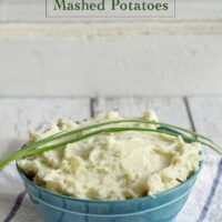 Garlic Chive Mashed Potatoes | www.honeyandbirch.com #sidedish