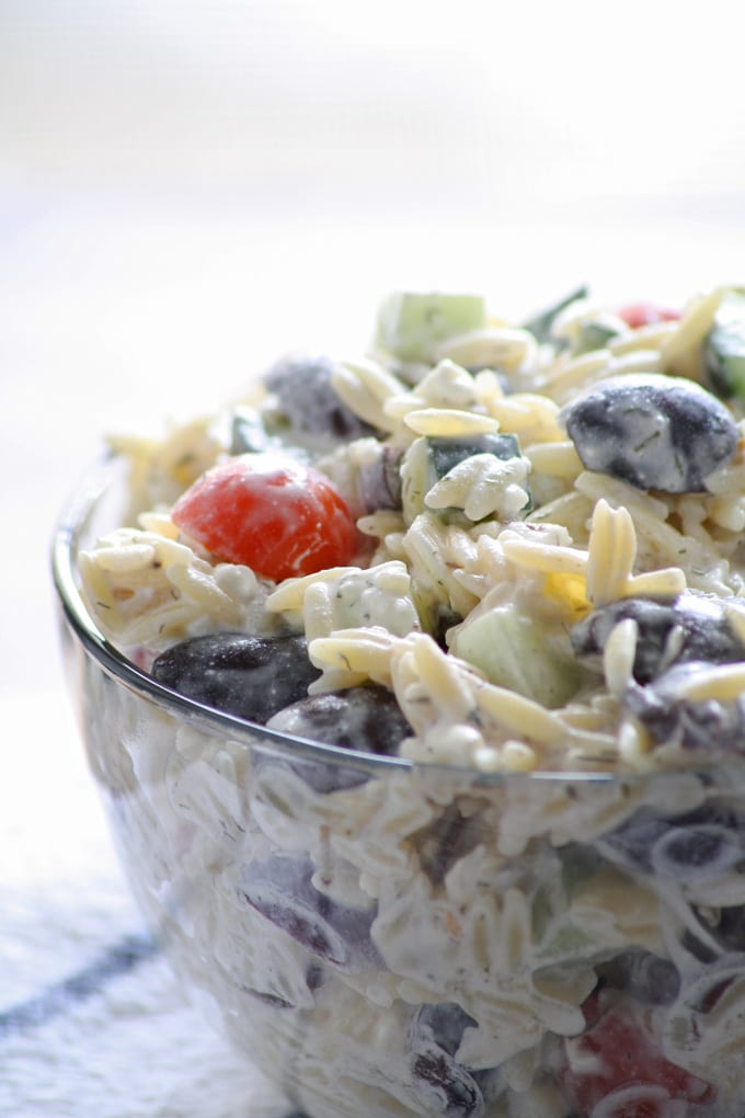 Greek Orzo Salad | www.honeyandbirch.com