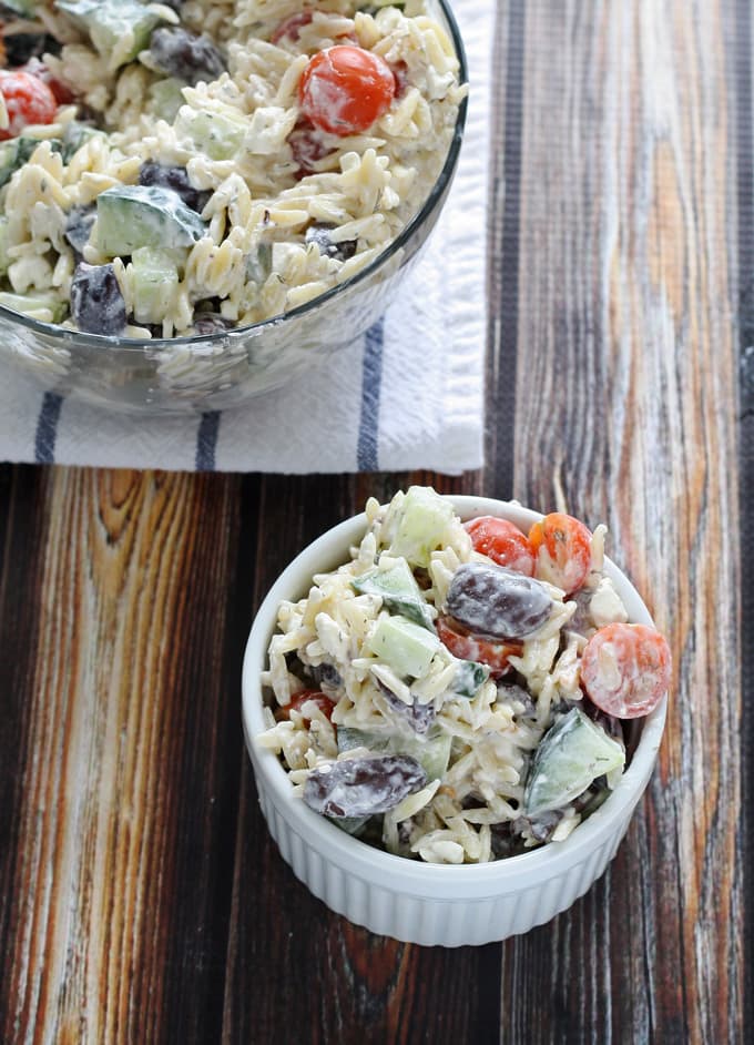 Greek Orzo Salad | www.honeyandbirch.com