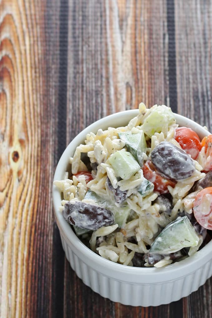 Greek Orzo Salad | www.honeyandbirch.com