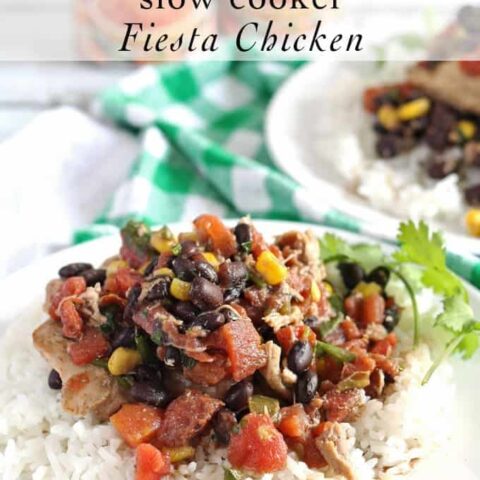 Slow Cooker Fiesta Chicken is crowd friendly and perfect for college hoops parties! #JustAddRotel #Ad