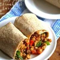 Egg Soy Meat Breakfast Burritos #soyswaps | honeyandbirch.com #sp