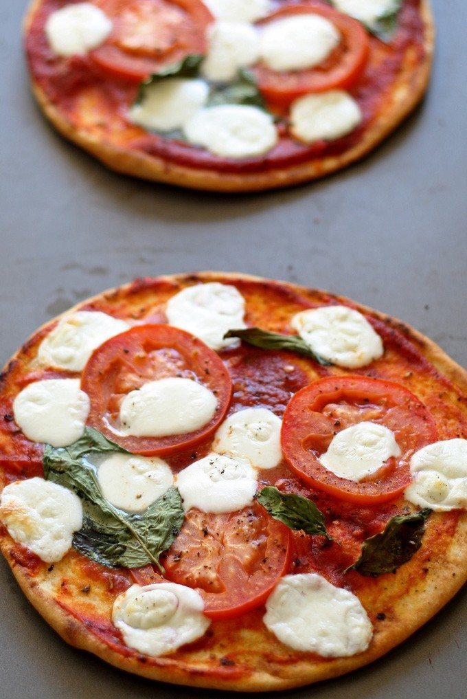 Margherita Pizza Pitas | honeyandbirch.com