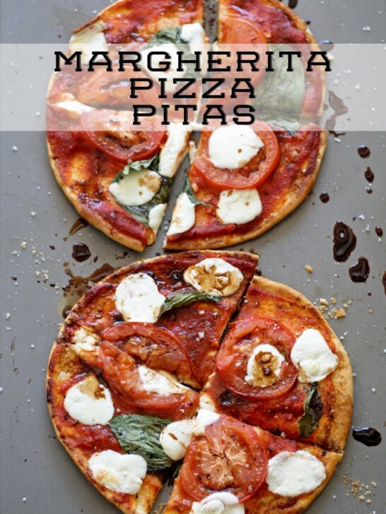 Margherita Pizza Pitas | honeyandbirch.com