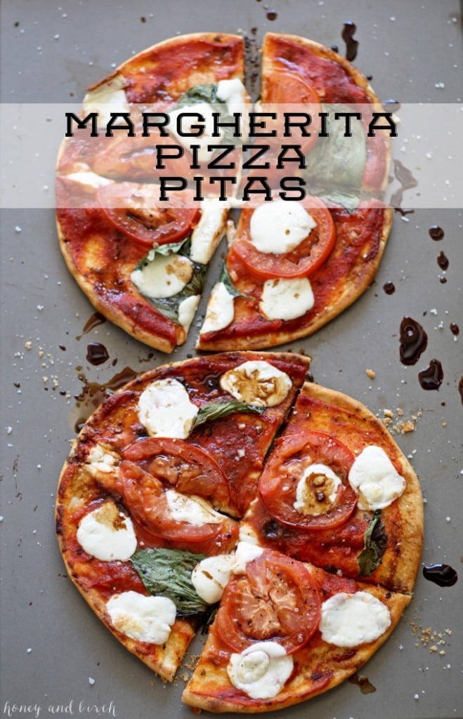 Margherita Pizza Pitas | honeyandbirch.com