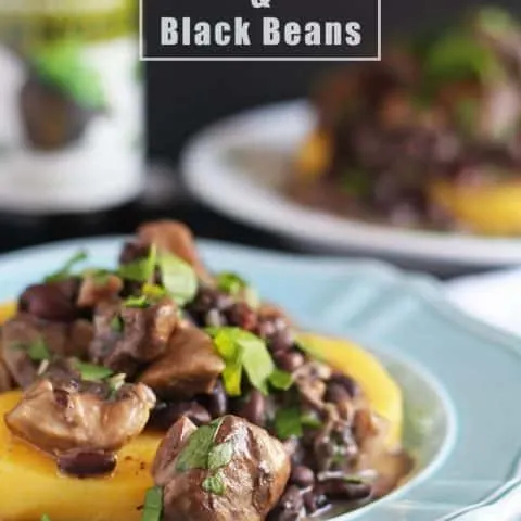 Polenta, Mushrooms and Black Beans | honeyandbirch.com | #dinner #vegetarian