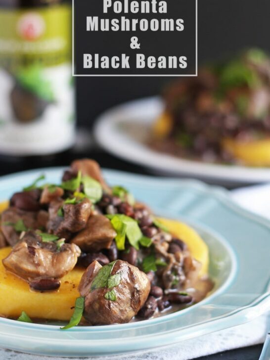 Polenta, Mushrooms and Black Beans | honeyandbirch.com | #dinner #vegetarian