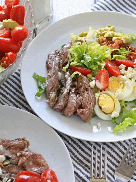 Steak Cobb Salad with Cream Dijon Vinaigrette on Delish Dish