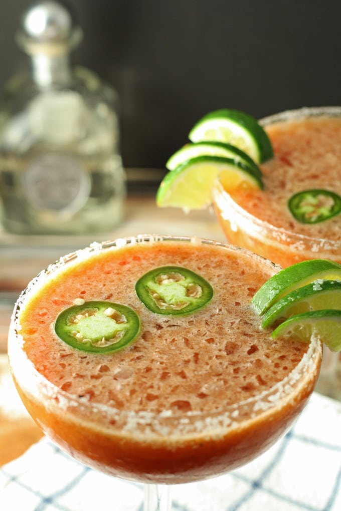 Bloody Margarita - a cross between a bloody Mary and a margarita! #cocktail | honeyandbirch.com |