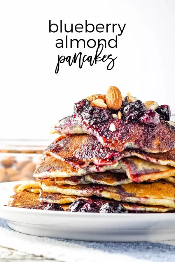 blueberry almond pancakes Pinterest image