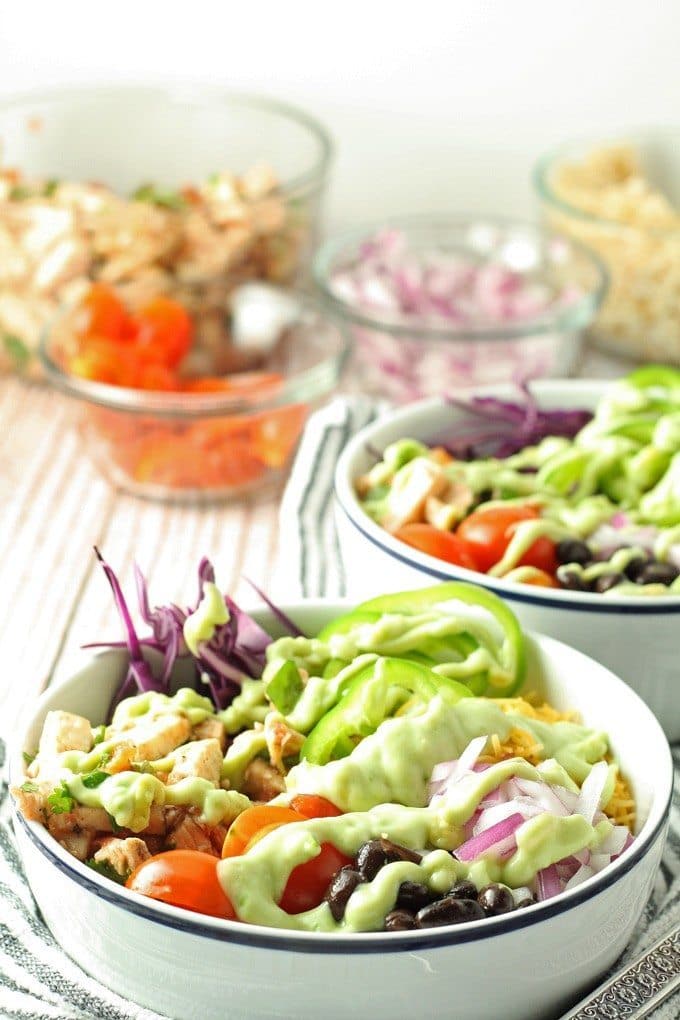 Leftover Chicken Burrito Bowls - Honey and Birch