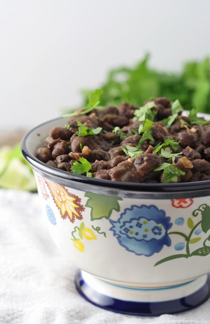 Looking for a new side dish? Try these easy, seasoned black beans! Perfect with rice! | honeyandbirch.com