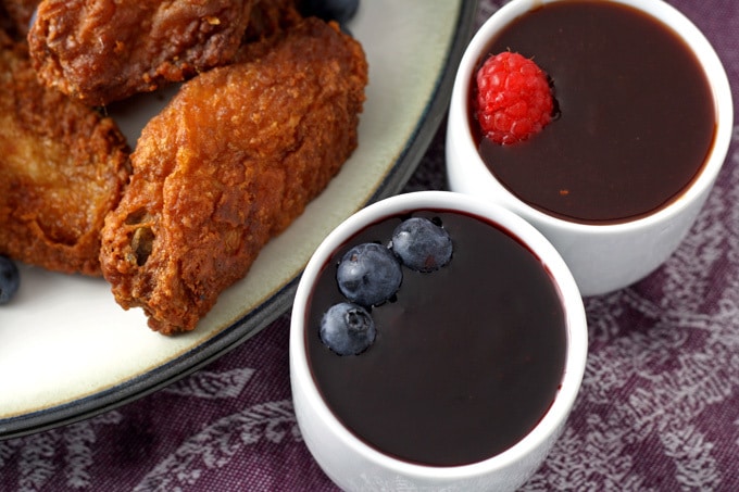 Berry Barbecue Sauce - perfect for dipping chicken! | honeyandbirch.com