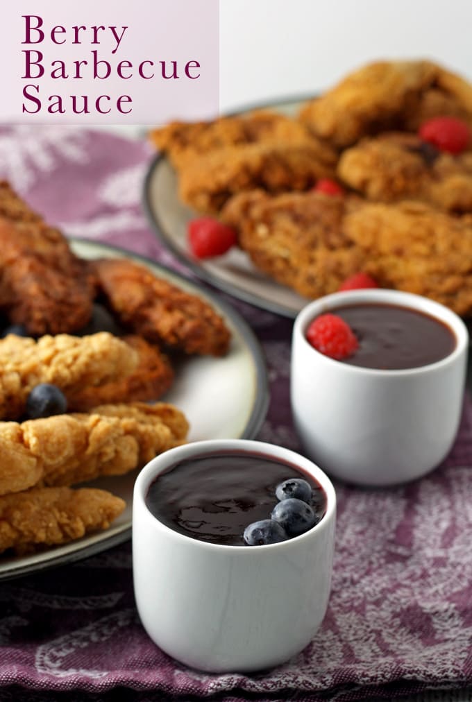 Berry Barbecue Sauce - perfect for dipping chicken! | honeyandbirch.com