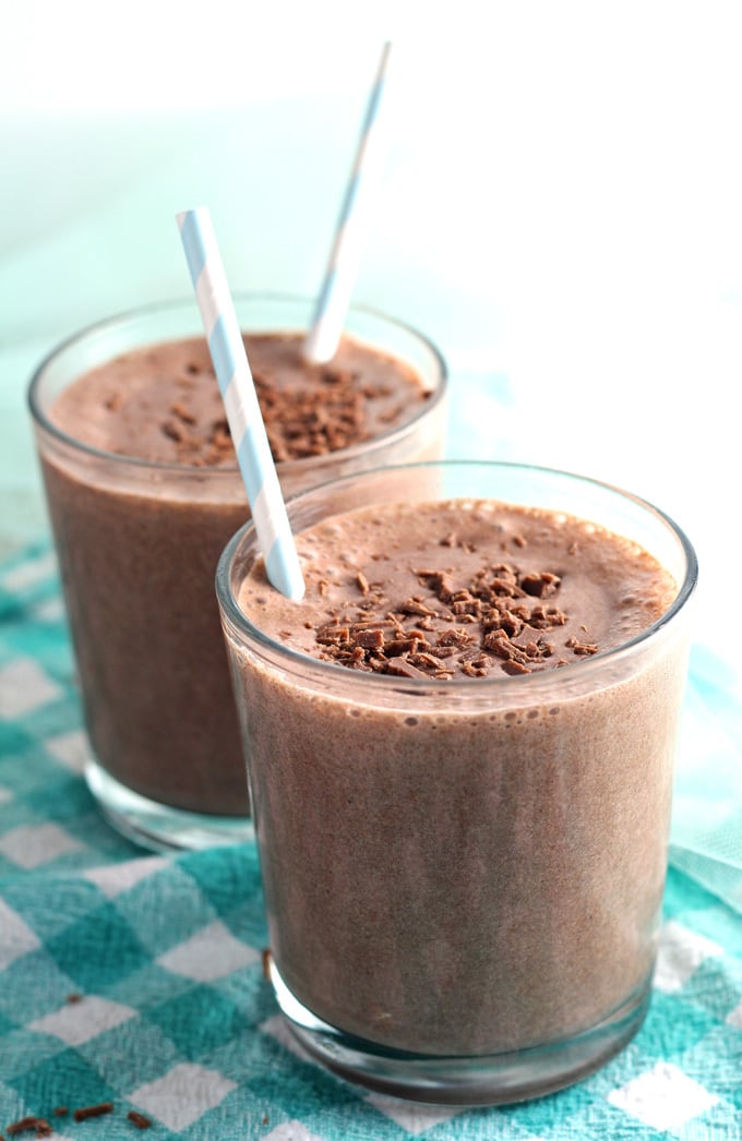 two bourbon chocolate milkshakes