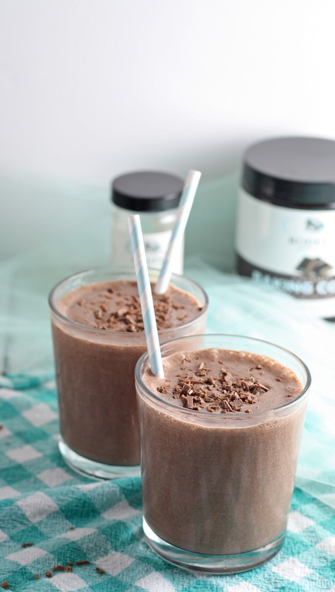 picture of two bourbon chocolate milkshakes