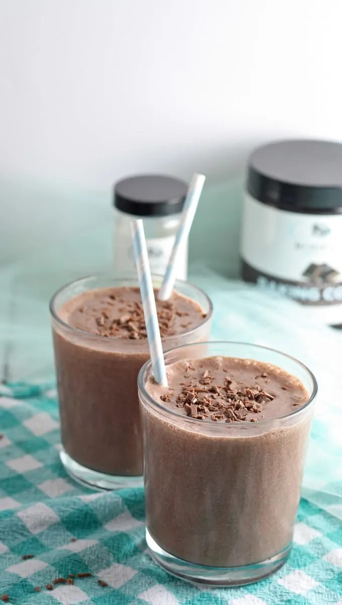 picture of two bourbon chocolate milkshakes