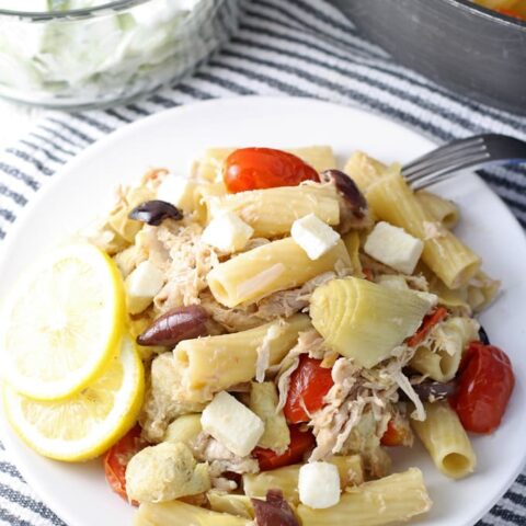 One Pot Mediterranean Chicken Feta Pasta