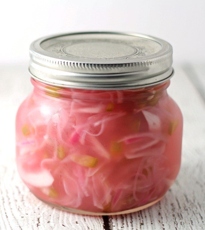 onion relish in a mason jar