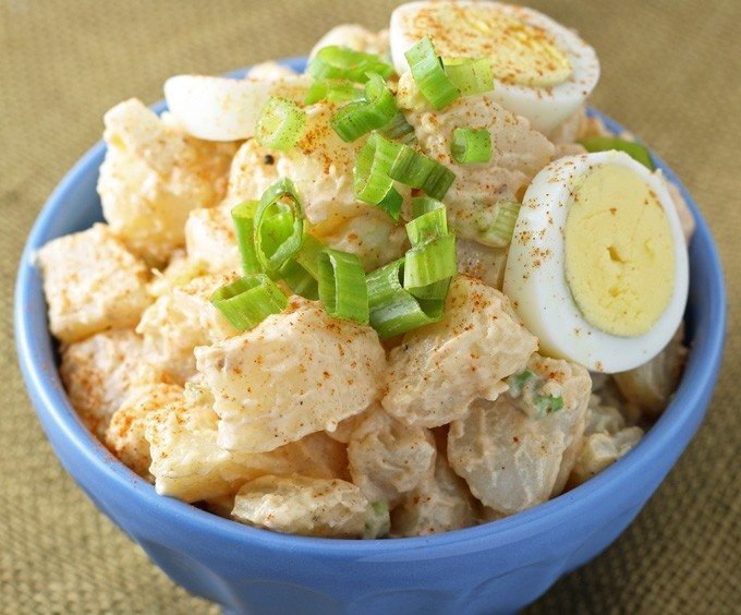 potato egg salad with boiled eggs