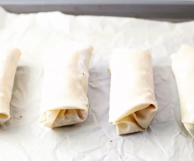 baked buffalo chicken egg rolls uncooked