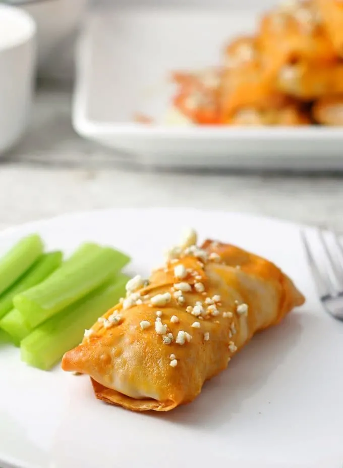 single baked buffalo chicken egg roll