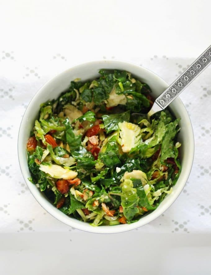 tossed Brussels sprouts kale salad