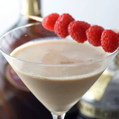 Chocolate Raspberry Martini | #cocktail honeyandbirch.com