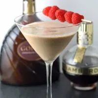 Chocolate Raspberry Martini | #cocktail honeyandbirch.com